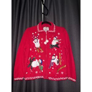 Ugly Christmas Sweater Xmas Vintage Cardigan Size Petite Small